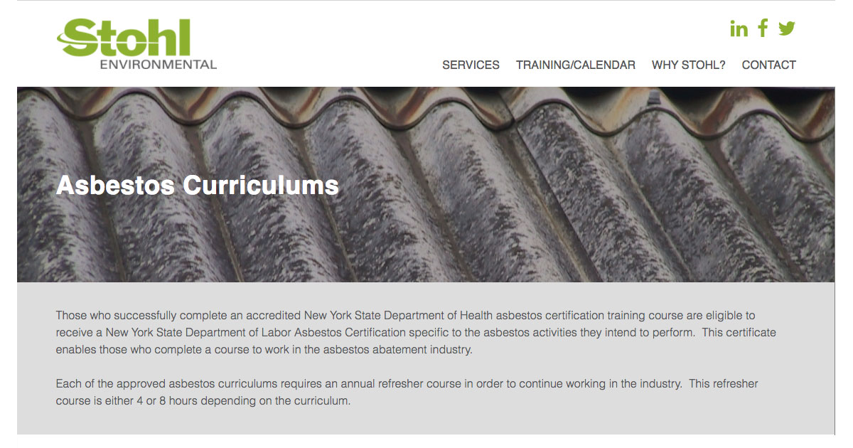 Asbestos training curriculums